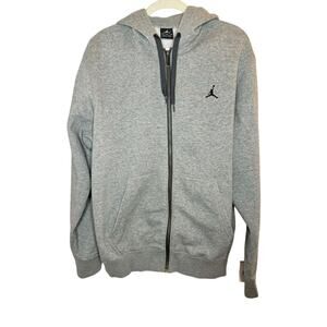 Nike Air Jordan Flight Jordan Full-Zip Gray Sweatshirt Hoodie Size Medium